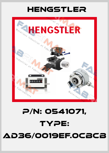 p/n: 0541071, Type: AD36/0019EF.0CBCB Hengstler