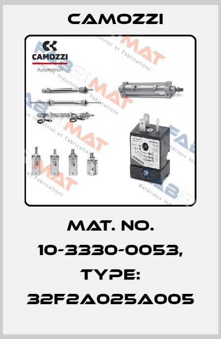 Mat. No. 10-3330-0053, Type: 32F2A025A005 Camozzi