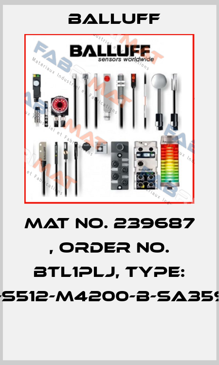 Mat No. 239687 , Order No. BTL1PLJ, Type: BTL7-S512-M4200-B-SA359-S32  Balluff