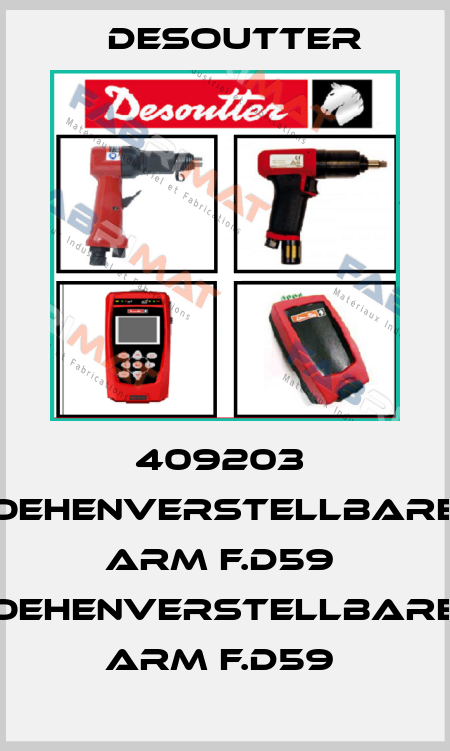 409203  HOEHENVERSTELLBARER ARM F.D59  HOEHENVERSTELLBARER ARM F.D59  Desoutter