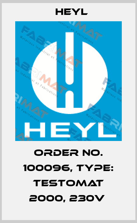 Order No. 100096, Type: Testomat 2000, 230V  Heyl