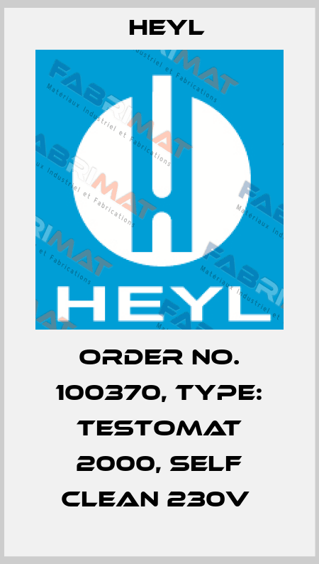 Order No. 100370, Type: Testomat 2000, self clean 230V  Heyl