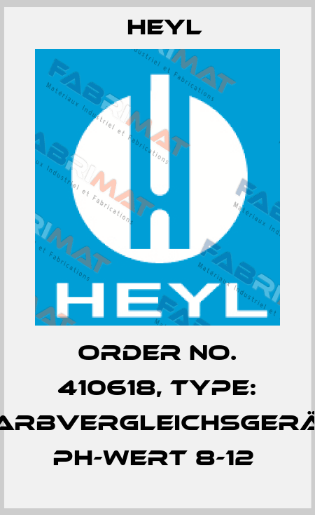 Order No. 410618, Type: Farbvergleichsgerät pH-Wert 8-12  Heyl