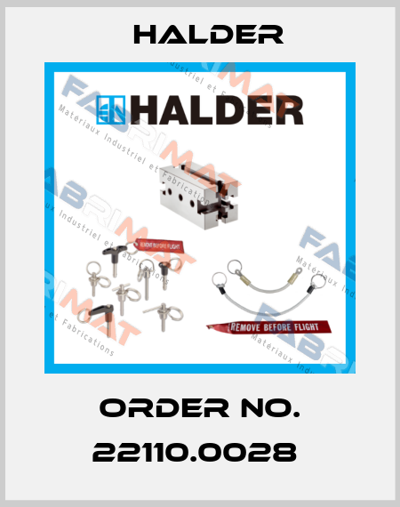 Order No. 22110.0028  Halder