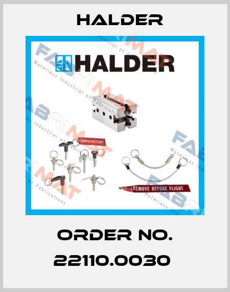 Order No. 22110.0030  Halder