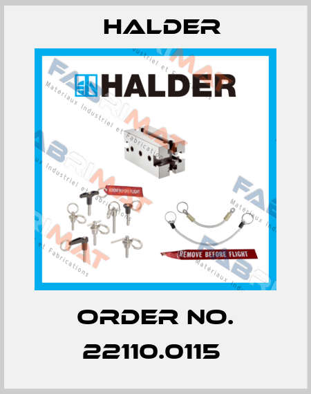 Order No. 22110.0115  Halder