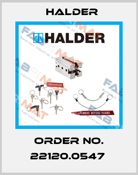 Order No. 22120.0547  Halder