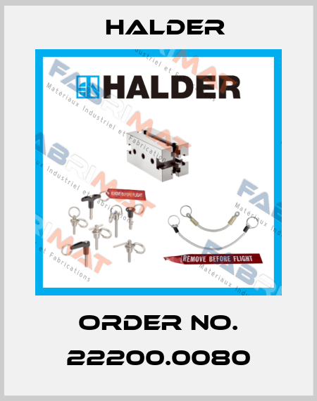 Order No. 22200.0080 Halder