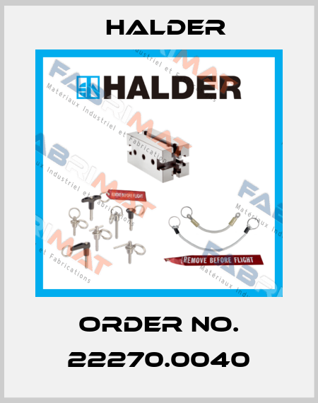 Order No. 22270.0040 Halder