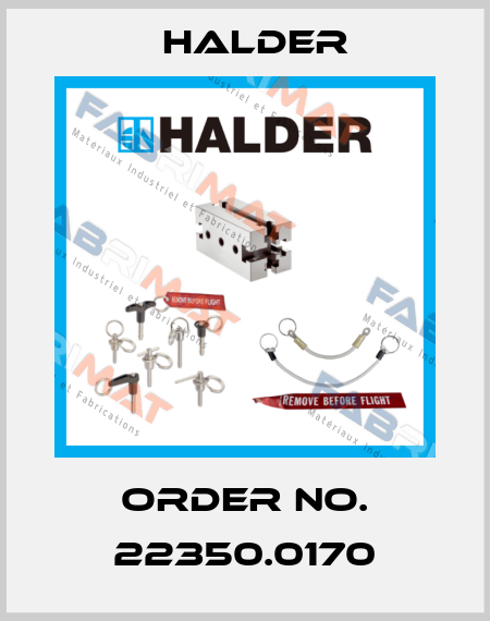 Order No. 22350.0170 Halder