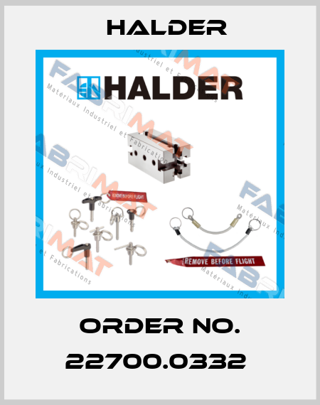 Order No. 22700.0332  Halder