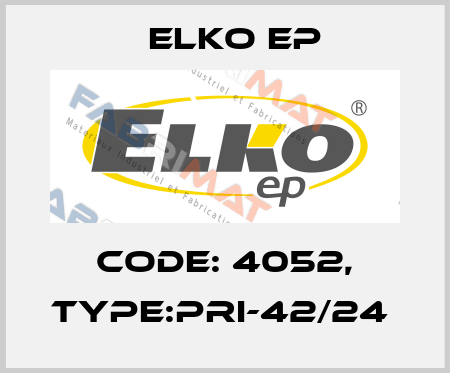 Code: 4052, Type:PRI-42/24  Elko EP