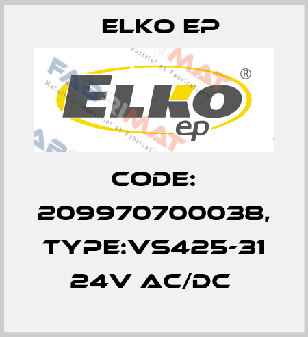 Code: 209970700038, Type:VS425-31 24V AC/DC  Elko EP