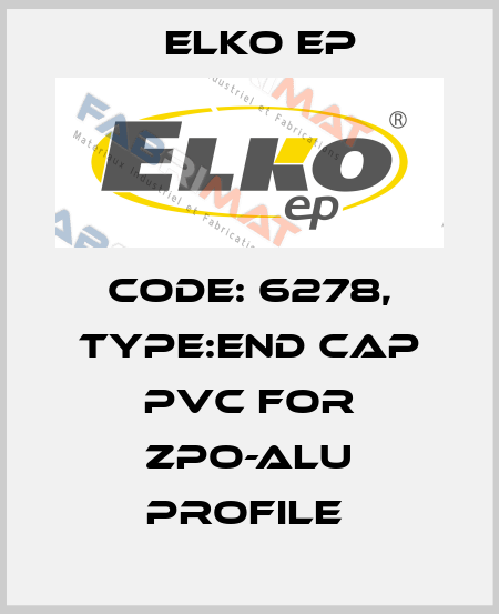 Code: 6278, Type:end cap PVC for ZPO-ALU profile  Elko EP