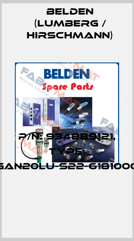 P/N: 934889121, Type: GAN20LU-S22-6181000  Belden (Lumberg / Hirschmann)