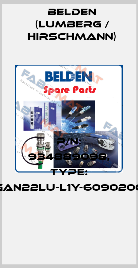 P/N: 934889098, Type: GAN22LU-L1Y-6090200  Belden (Lumberg / Hirschmann)