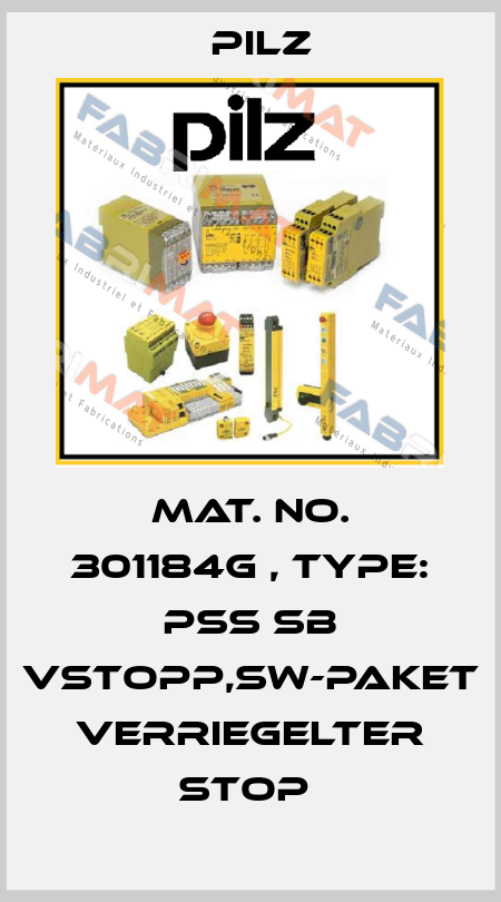 Mat. No. 301184G , Type: PSS SB VStopp,SW-Paket Verriegelter Stop  Pilz