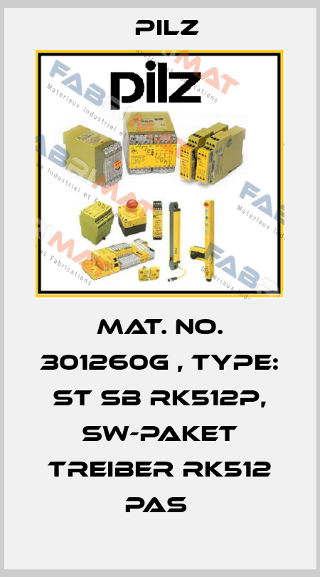 Mat. No. 301260G , Type: ST SB RK512P, SW-Paket Treiber RK512 pas  Pilz