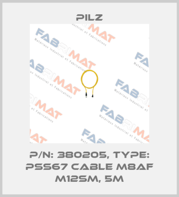p/n: 380205, Type: PSS67 Cable M8af M12sm, 5m Pilz