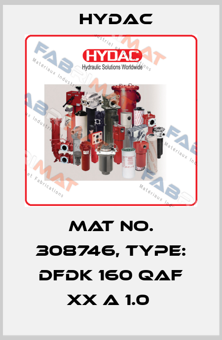Mat No. 308746, Type: DFDK 160 QAF XX A 1.0  Hydac