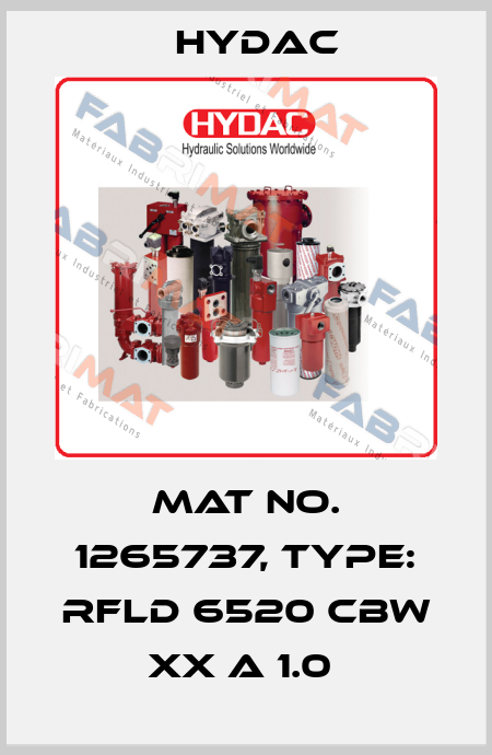 Mat No. 1265737, Type: RFLD 6520 CBW XX A 1.0  Hydac