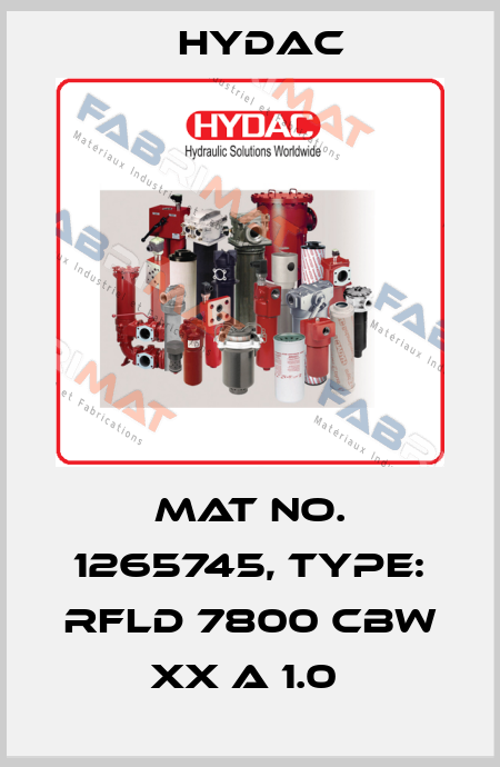 Mat No. 1265745, Type: RFLD 7800 CBW XX A 1.0  Hydac