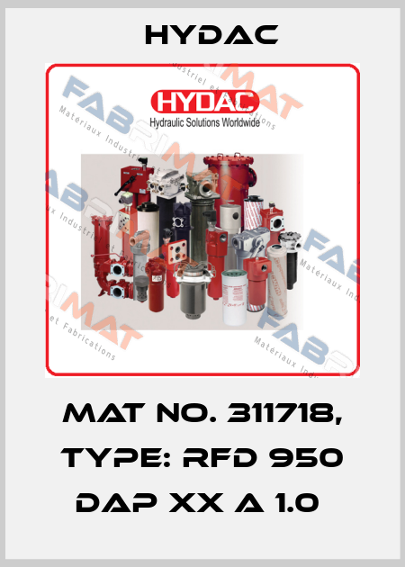 Mat No. 311718, Type: RFD 950 DAP XX A 1.0  Hydac