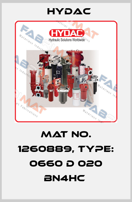 Mat No. 1260889, Type: 0660 D 020 BN4HC  Hydac