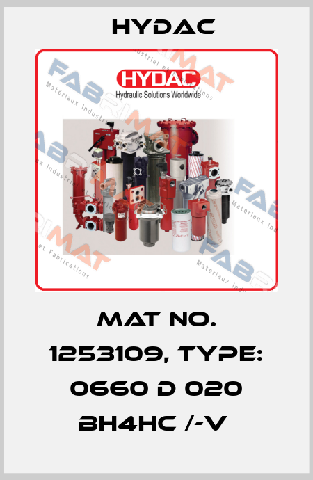 Mat No. 1253109, Type: 0660 D 020 BH4HC /-V  Hydac