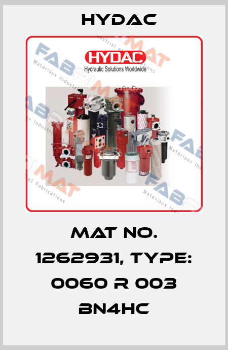 Mat No. 1262931, Type: 0060 R 003 BN4HC Hydac