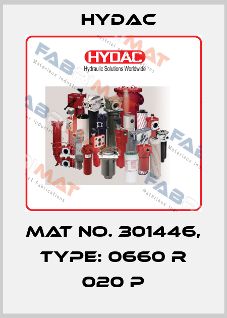 Mat No. 301446, Type: 0660 R 020 P Hydac