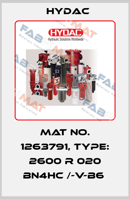 Mat No. 1263791, Type: 2600 R 020 BN4HC /-V-B6  Hydac