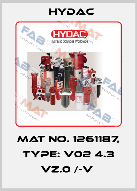 Mat No. 1261187, Type: V02 4.3 VZ.0 /-V  Hydac