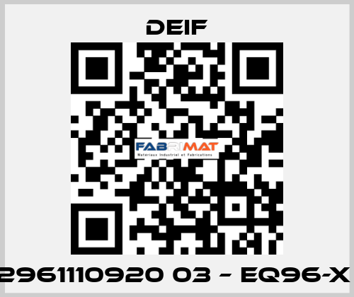 2961110920 03 – EQ96-X  Deif