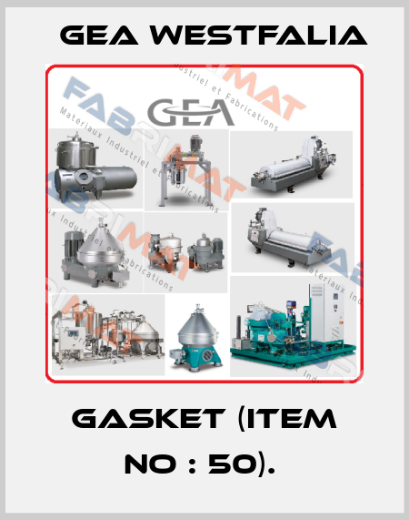 Gasket (item no : 50).  Gea Westfalia
