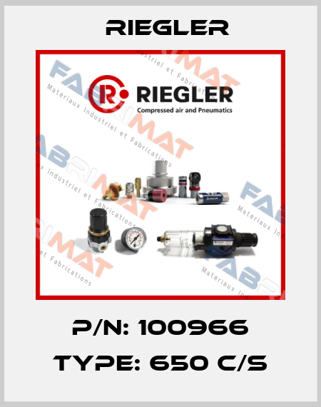 P/N: 100966 Type: 650 C/S Riegler