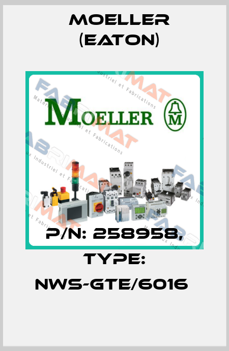 P/N: 258958, Type: NWS-GTE/6016  Moeller (Eaton)