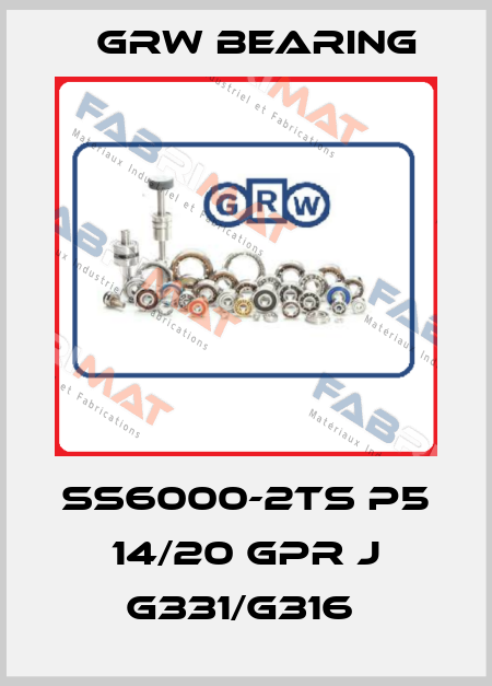  SS6000-2TS P5 14/20 GPR J G331/G316  GRW Bearing