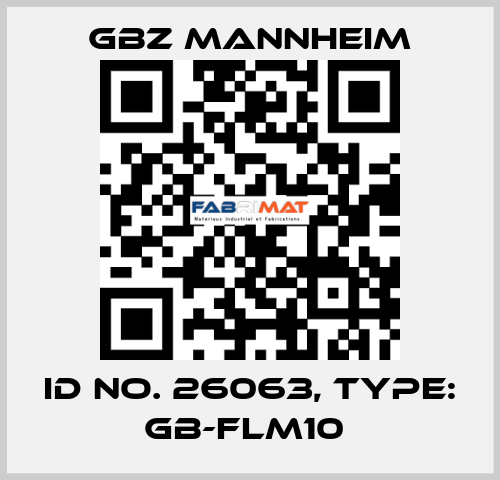 Id No. 26063, Type: GB-FLM10  GBZ MANNHEIM