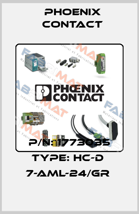 P/N: 1773035 Type: HC-D  7-AML-24/GR  Phoenix Contact