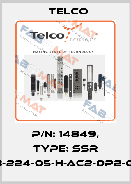 p/n: 14849, Type: SSR 02-118-224-05-H-AC2-DP2-0.5-J12 Telco