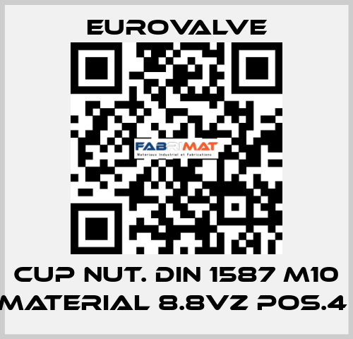 CUP NUT. DIN 1587 M10 MATERIAL 8.8VZ POS.4  Eurovalve