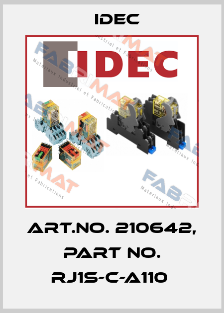 Art.No. 210642, Part No. RJ1S-C-A110  Idec