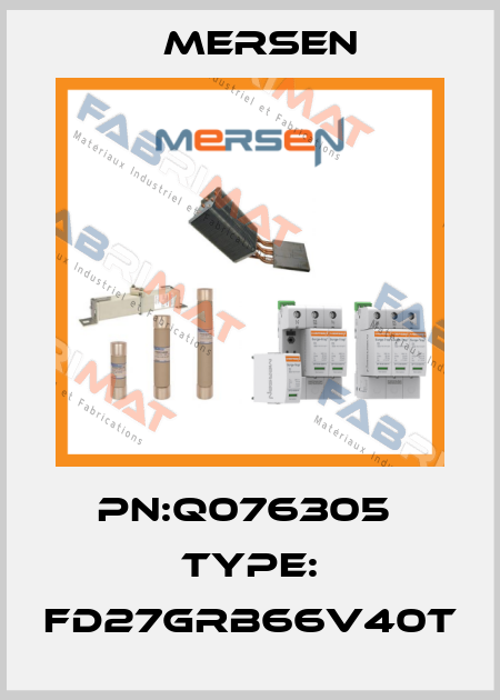 PN:Q076305  Type: FD27GRB66V40T Mersen