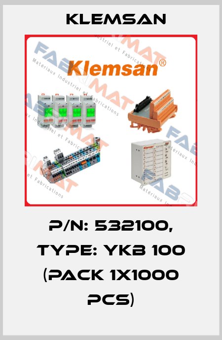 P/N: 532100, Type: YKB 100 (pack 1x1000 pcs) Klemsan