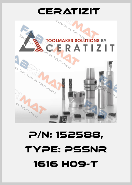 P/N: 152588, Type: PSSNR 1616 H09-T Ceratizit