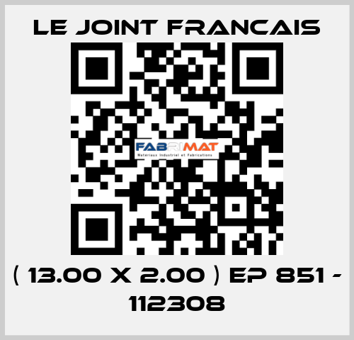 ( 13.00 X 2.00 ) EP 851 - 112308 LE JOINT FRANCAIS