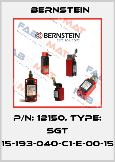 P/N: 12150, Type: SGT 15-193-040-C1-E-00-15 Bernstein