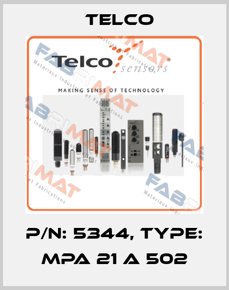 p/n: 5344, Type: MPA 21 A 502 Telco
