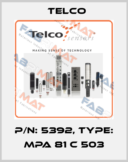 p/n: 5392, Type: MPA 81 C 503 Telco